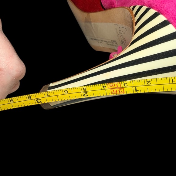 Peter Kaiser lipstick Berry suede Schwarz lines heels size 8 - Picture 9 of 14